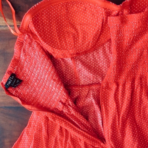 Red & White Polka-dot Mini Strapless Dress - Picture 3 of 3